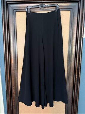 Women's Eloise Black Silk High Waist Wide-Leg Palazzo Pants